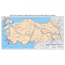 Sevr  Antlaşmasına  Göre  Osmanlı  Devletinin  Parçalanması  Haritası  (85x120 cm.) 
